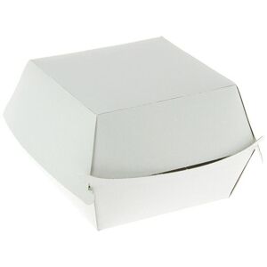 Boîte hamburger carton blanche 100x100x80 mm ingraissable carton + PE x 600 Firplast