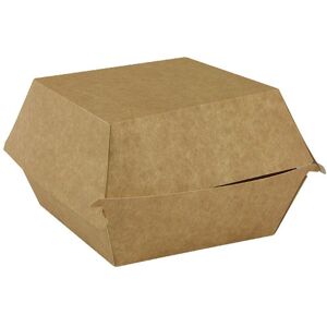 Boîte hamburger en carton kraft brun 120x120x95 mm carton + PE x 250 Firplast