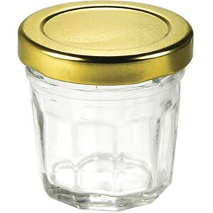 Mini Pot a confiture en verre couvercle or x 96 Firplast