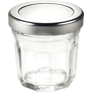 Mini Pot a confiture en verre couvercle argent x 96 Firplast