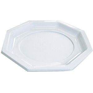 Assiette octogonale en PS blanche Ø 24 cm x 400 Firplast