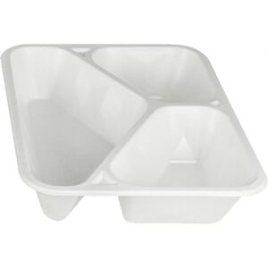 Firplast Barquette plat du jour blanche 3 compartiments (pulpe canne/sucre) h45 x220 Firplast