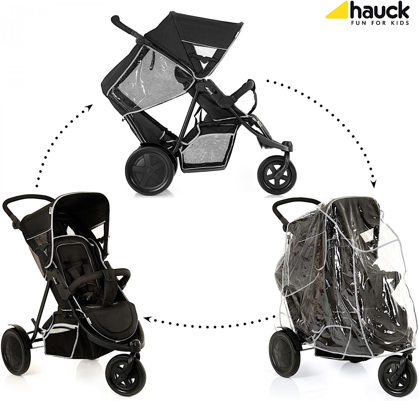 Hauck Poussette Multi-places Freerider Noir Hauck Poussette Multi-places Freerider Noir