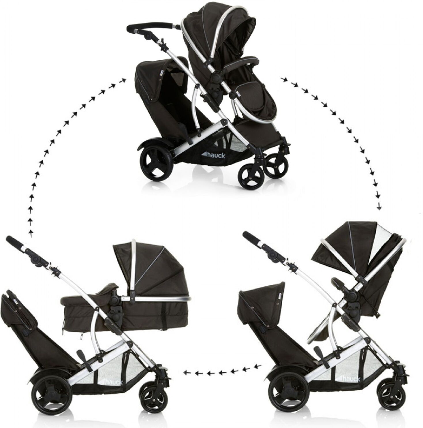 Hauck Duett Deux Poussette Double Tandem Hauck Duett Deux Poussette Double Tandem