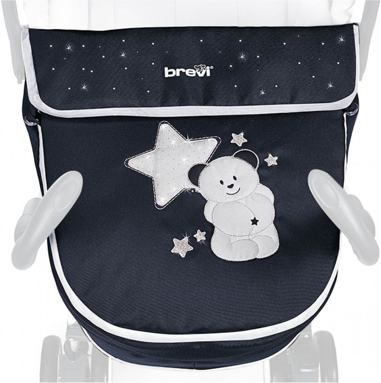 Brevi Couvre-jambes court pour poussette Millestrade broderie bleu nuit Brevi Couvre-jambes court pour poussette Millestrade broderie bleu nuit