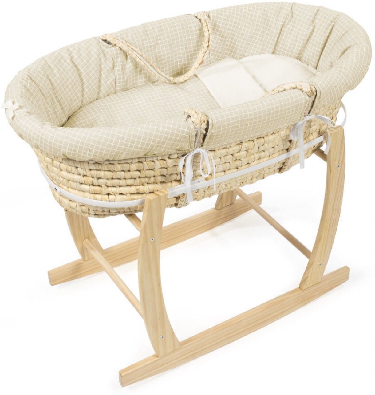 Pasito a Pasito Panier Porte Enfant Pasito a Pasito Osier Naturel + Support et Couvercle Beige