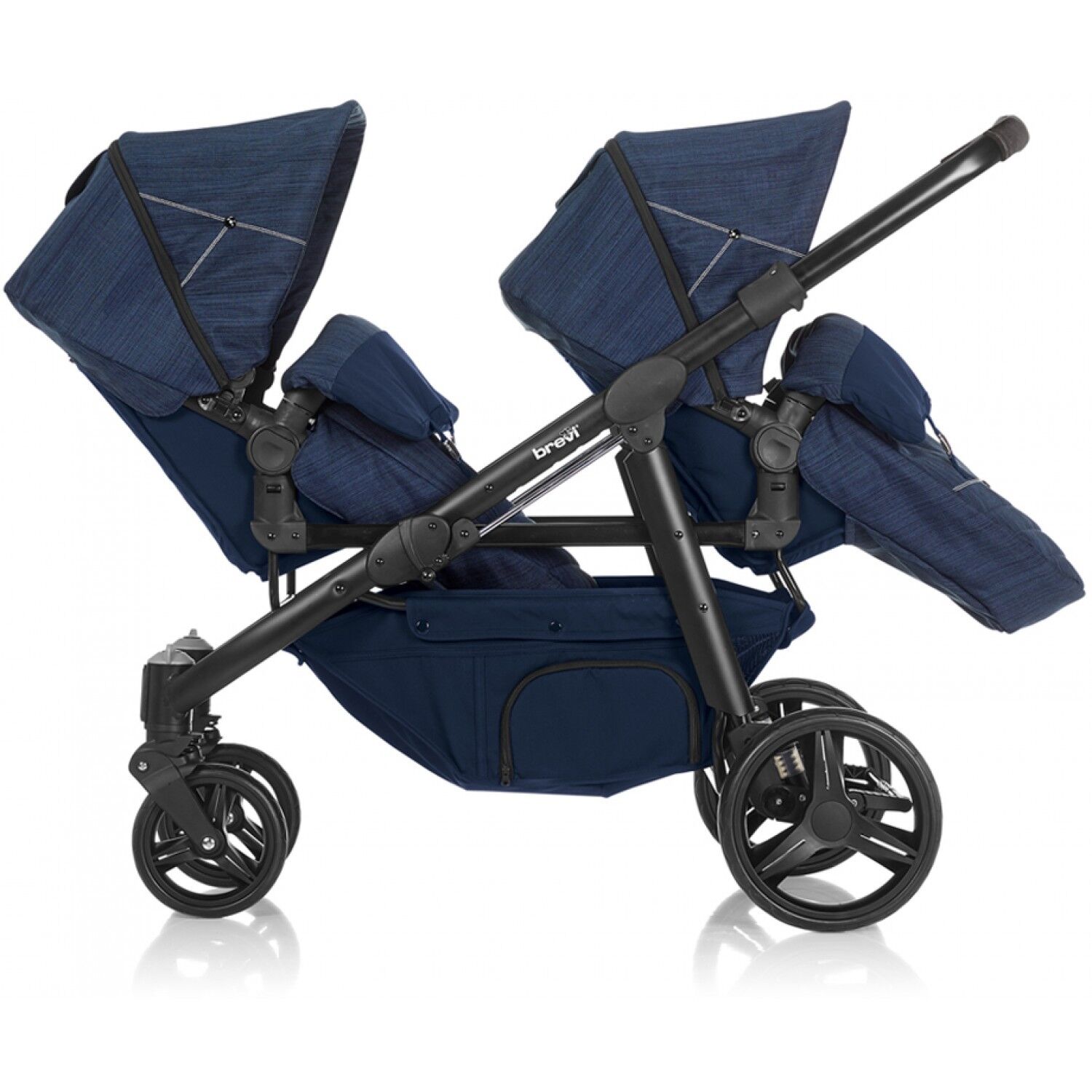 Brevi Twin Stroller Brevi Ovo Twin Blue Jeans