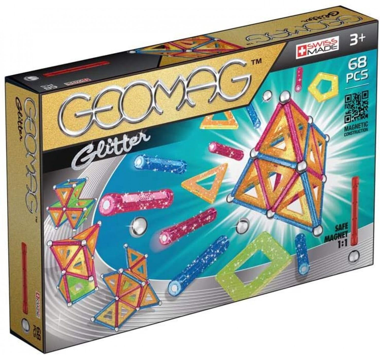 Geomag Panneaux Glitter Geomag Construction Magnétique 68 pcs Geomag Panneaux Glitter Geomag Construction Magnétique 68 pcs