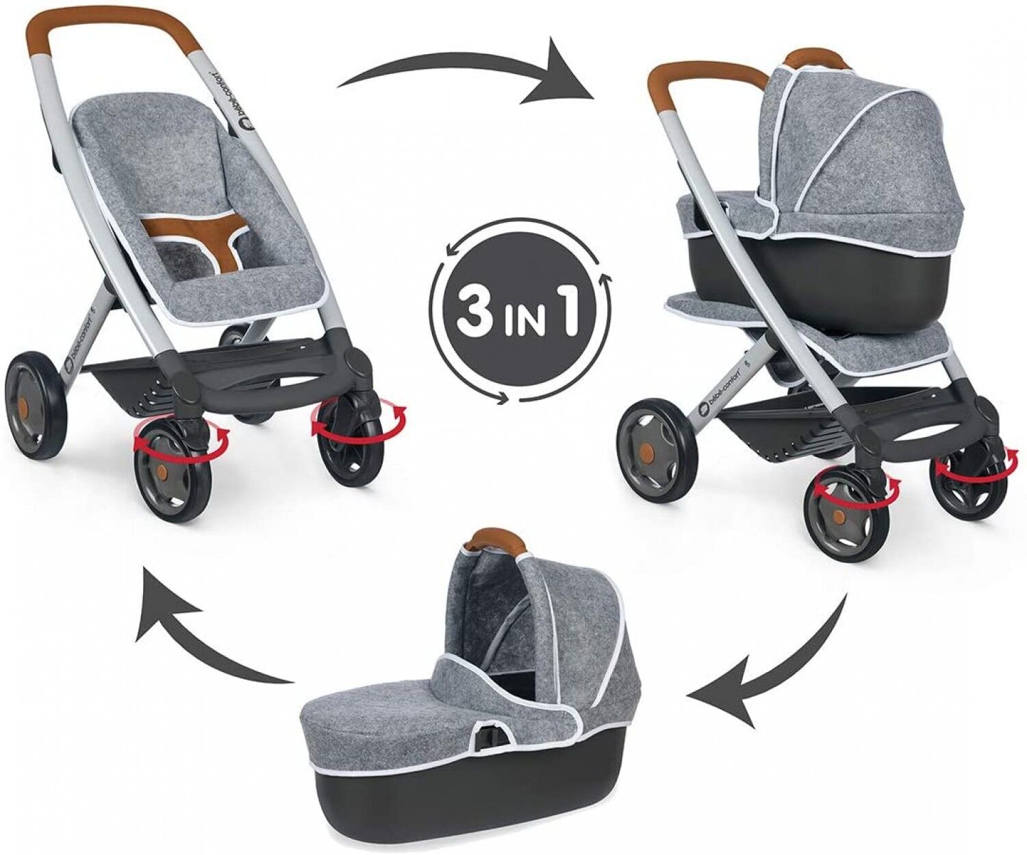 Smoby Poussette de poupée Smoby Bebe Confort 3 en 1 Smoby Poussette de poupée Smoby Bebe Confort 3 en 1