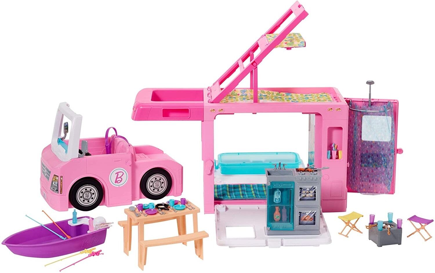 Barbie Mobilier Camping-Car de Rêve 3-en-1 pour poupées Barbie Mobilier Camping-Car de Rêve 3-en-1 pour poupées