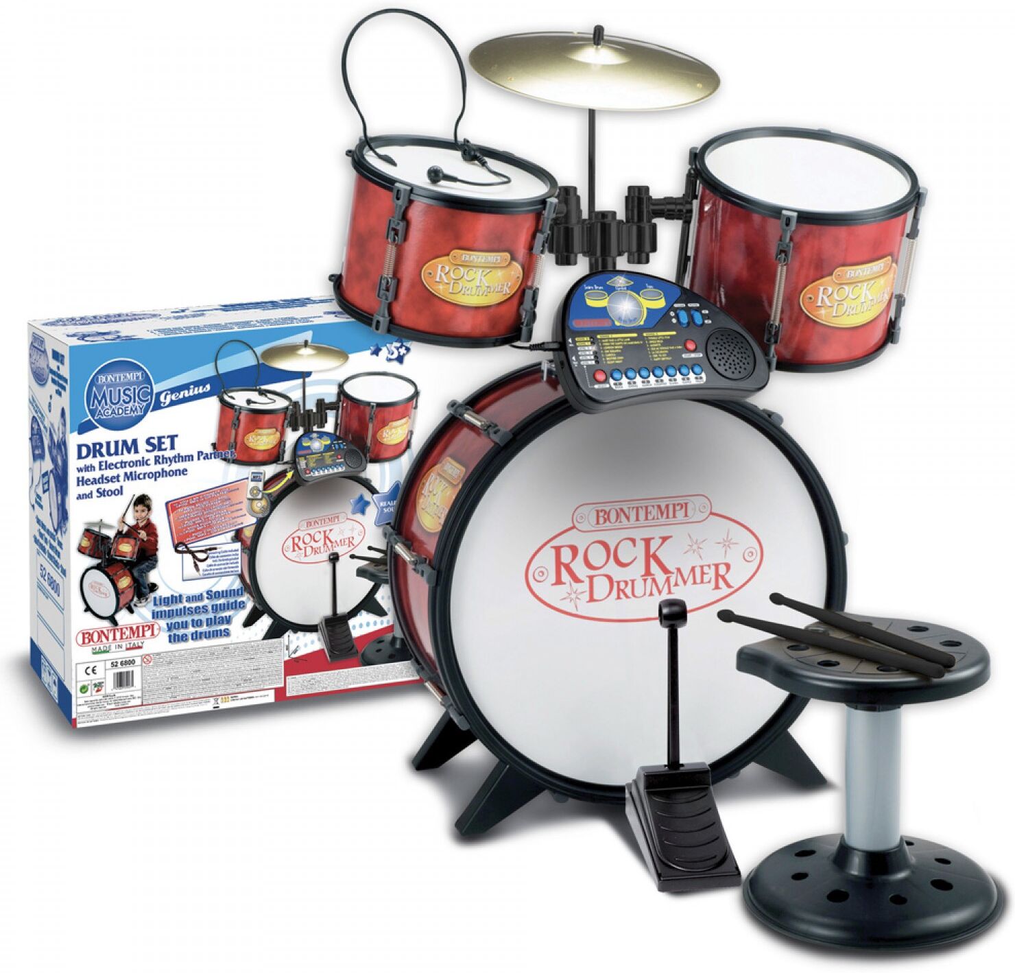 Bontempi Batteria Bontempi 4 Elementi con Tutor Elettronico Bontempi Batteria Bontempi 4 Elementi con Tutor Elettronico