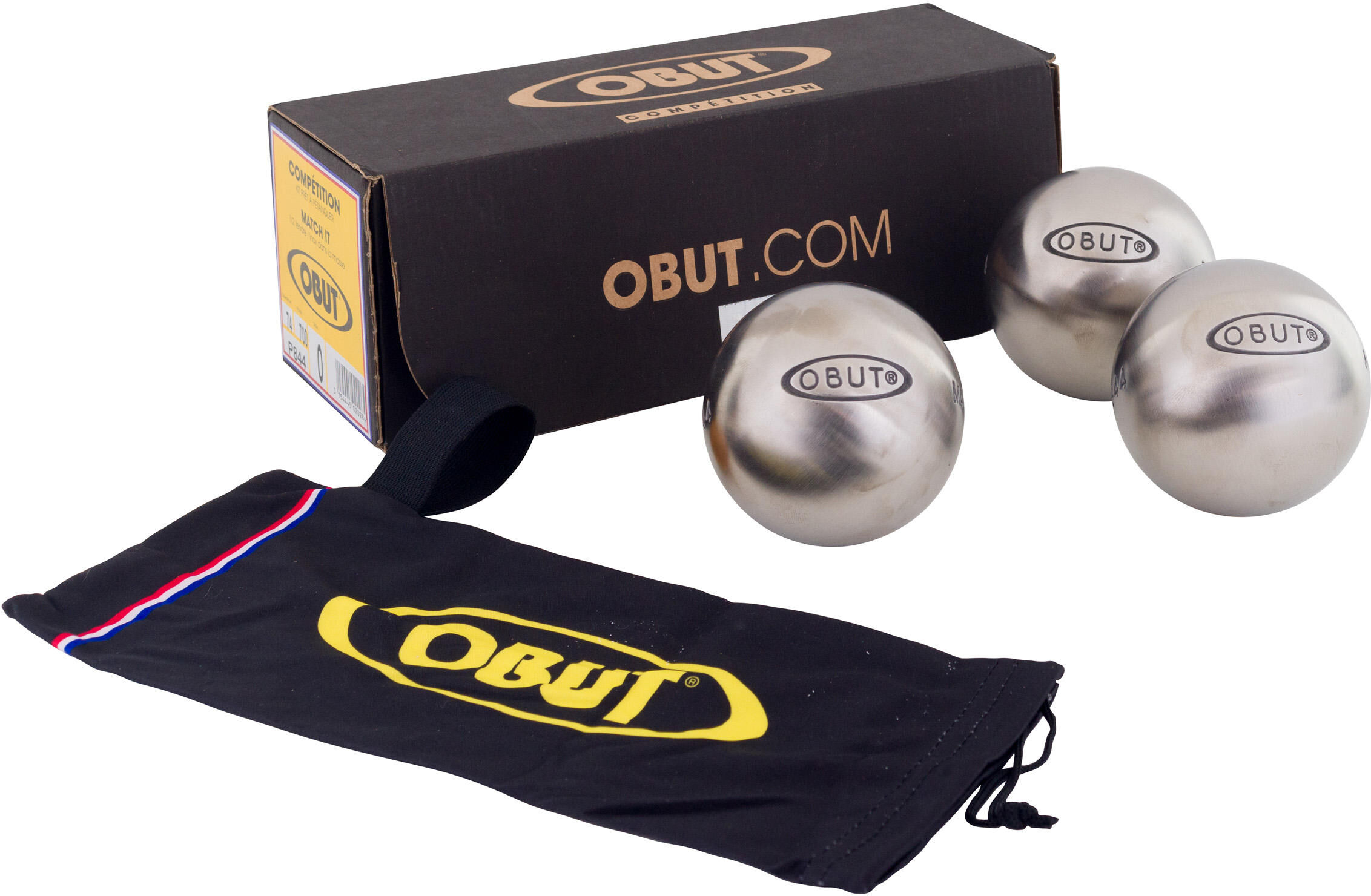 OBUT 3 BOULES DE PÉTANQUE COMPÉTITION OBUT MATCH IT - OBUT - 74 MM 710 Striée