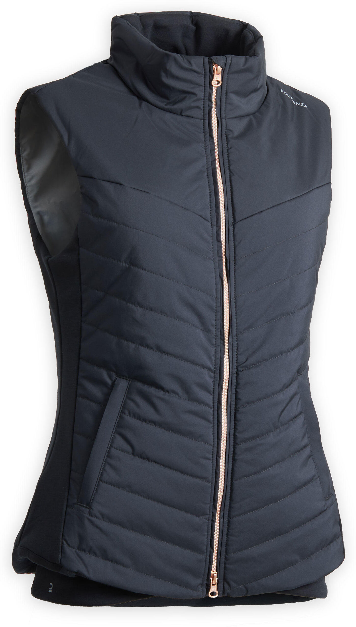 FOUGANZA Gilet sans manche équitation femme noir zip rose gold 500 - FOUGANZA - 38 S FOUGANZA Gilet sans manche équitation femme noir zip rose gold 500 - FOUGANZA - 38 S