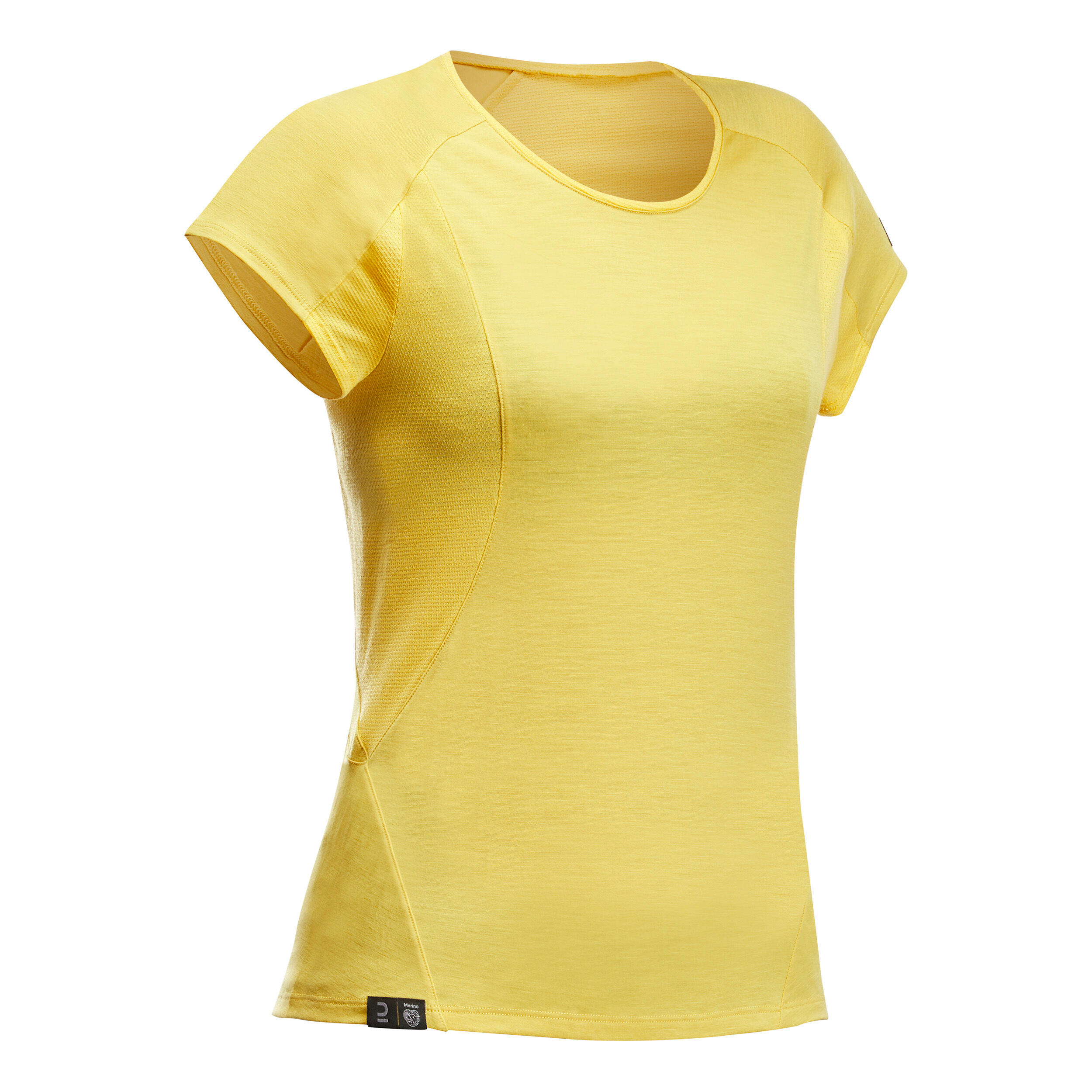 FORCLAZ T-shirt de trek manches courtes en laine mérinos - MT500 jaune - Femme - FORCLAZ - 44 L