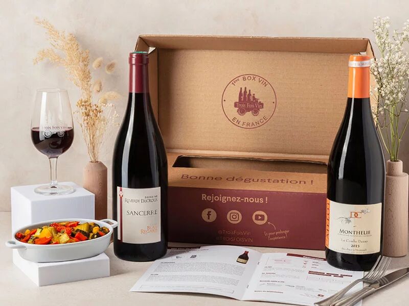 Abonnement de 3 mois : 2 grands vins rouges par mois et livret de dégustation Coffret cadeau Smartbox