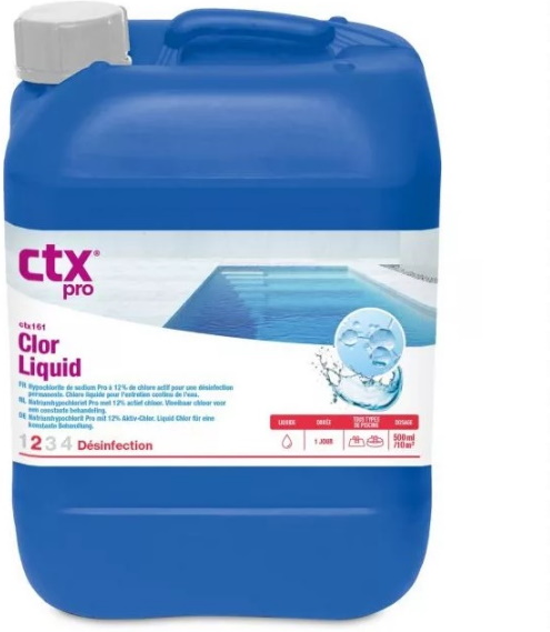 CTX 161 - Chlore liquide - 20 L - CTX - Chlore, oxygène actif, brome