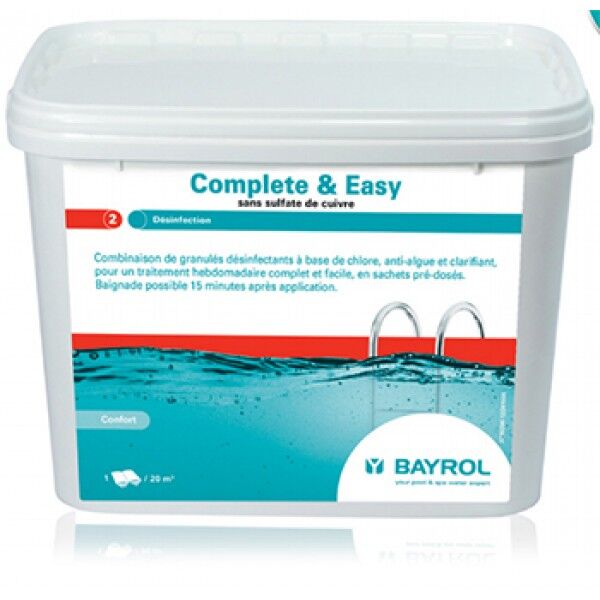 Complete & Easy - 16 sachets - 4,5 kg - Bayrol - Chlore, oxygène actif, brome