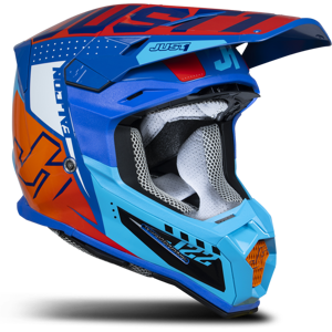 Casque Cross Just1J22F Falcon Orange-Bleu -