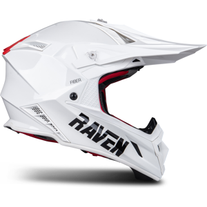 Casque Cross Raven Aspire Evo Blanc Brillant-Rouge -