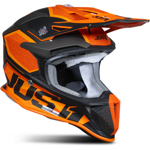 Casque Cross Just1J18F Hexa Orange-Noir-Titane -