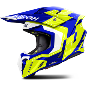 Casque Cross Airoh Twist 3 Dizzy Bleu-Jaune Brillant -