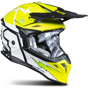 Casque Cross Just1 J39 Poseidon Noir-Jaune Fluo-Blanc -