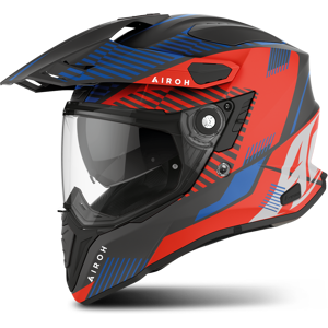 Casque Adventure Airoh Commander Rouge-Bleu -