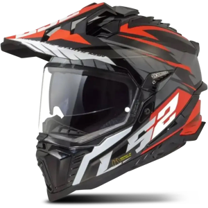 Casque Adventure LS2MX701Explorer Spire Noir-Titane-Rouge -