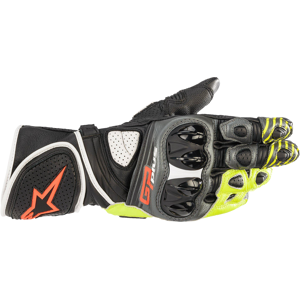 Gants Moto Alpinestars GP Plus R V2 Gris Metal-Noir-Jaune-Rouge Fluo -