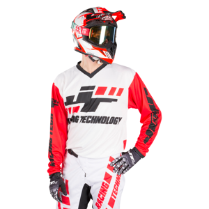 Maillot Cross JT Racing Flo Tec-Megabyte Blanc-Noir-Rouge -
