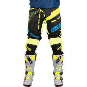 Pantalon Cross JT Racing Hyperlite Blueprint Noir-Bleu-Jaune Fluo -