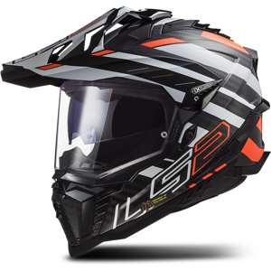 Casque Adventure LS2MX701EXPLORER C EDGE Noir-Orange Fluo -