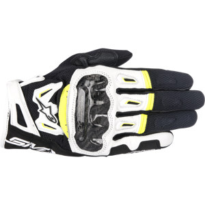 Gants Moto Alpinestars SMX 2 Air Carbon Noir Blanc Jaune 