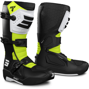 Shot Race Gear Bottes Cross Shot Race 4Noir-Blanc-Jaune -