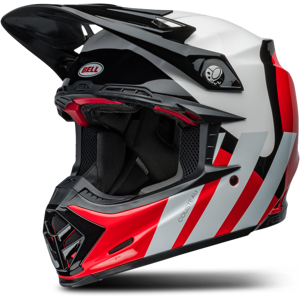 Casque Cross Bell Ps Moto-9S Flex Blanc-Rouge -