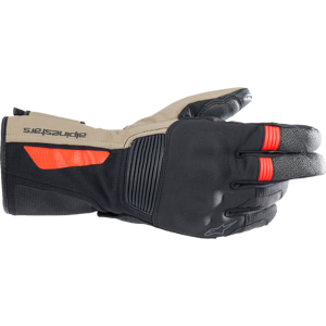 Gants Moto Alpinestars Denali Aerogel Drystar Noir-Kaki Fonce-Rouge Fluo -