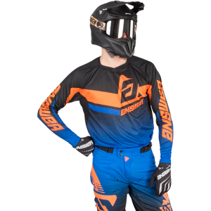 Answer Racing Maillot Cross Answer Trinity Noir-Cobalt-Orange Fluo -