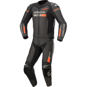 Combinaison en Cuir Alpinestars GP Force Chaser 2 Pieces Noir-Orange Fluo -