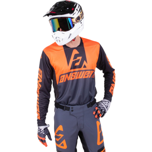 Answer Racing Maillot Cross Answer Trinity Voyd Gris Fonce-Orange-Noir -