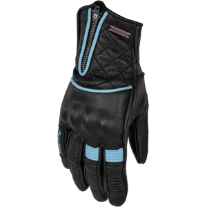 Gants Moto Femme Rusty Stitches Lilly Noir-Bleu Pastel -