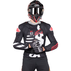 Gilet de Protection Manches Longues Alpinestars Sequence Noir-Blanc-Rouge -