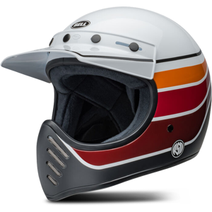 Casque Cross Bell Moto-3 Satin-Blanc-Noir -