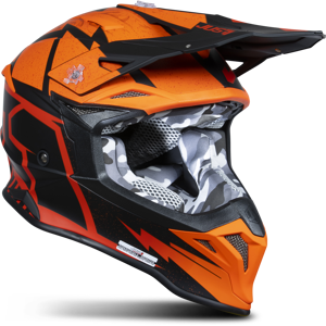 Casque Cross Just1 J39 Poseidon Orange-Noir-Rouge -