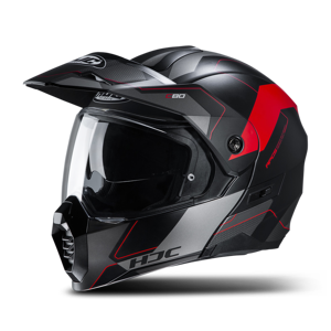 Casque Modulable Adventure HJC C80 Rox MC1SF Noir-Rouge -