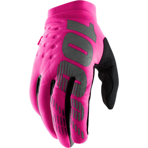 Gants Cross Femme 100% Brisker Rose Fluo-Noir -