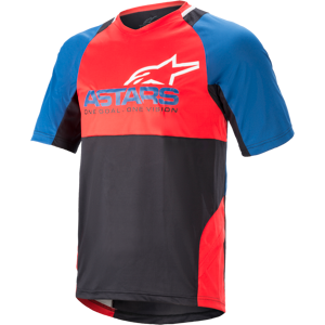 Alpinestars Maillot VTT Manches Courtes Alpinestars Drop 8.0 Bleu Moyen-Rouge -