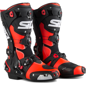 Bottes Moto Sidi Rex Rouge Fluo-Noir -