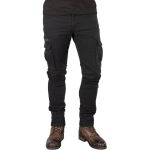 Pantalon Moto Cargo Course Cafeman Renforce Aramide Coupe Fuselee Noir -