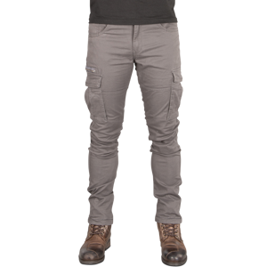 Pantalon Moto Cargo Course Cafeman Renforce Aramide Coupe Fuselee Gris -