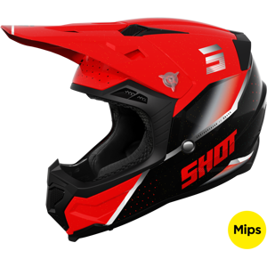 Shot Race Gear Casque Cross Shot Core Honor Rouge Nacre -